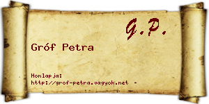 Gróf Petra névjegykártya